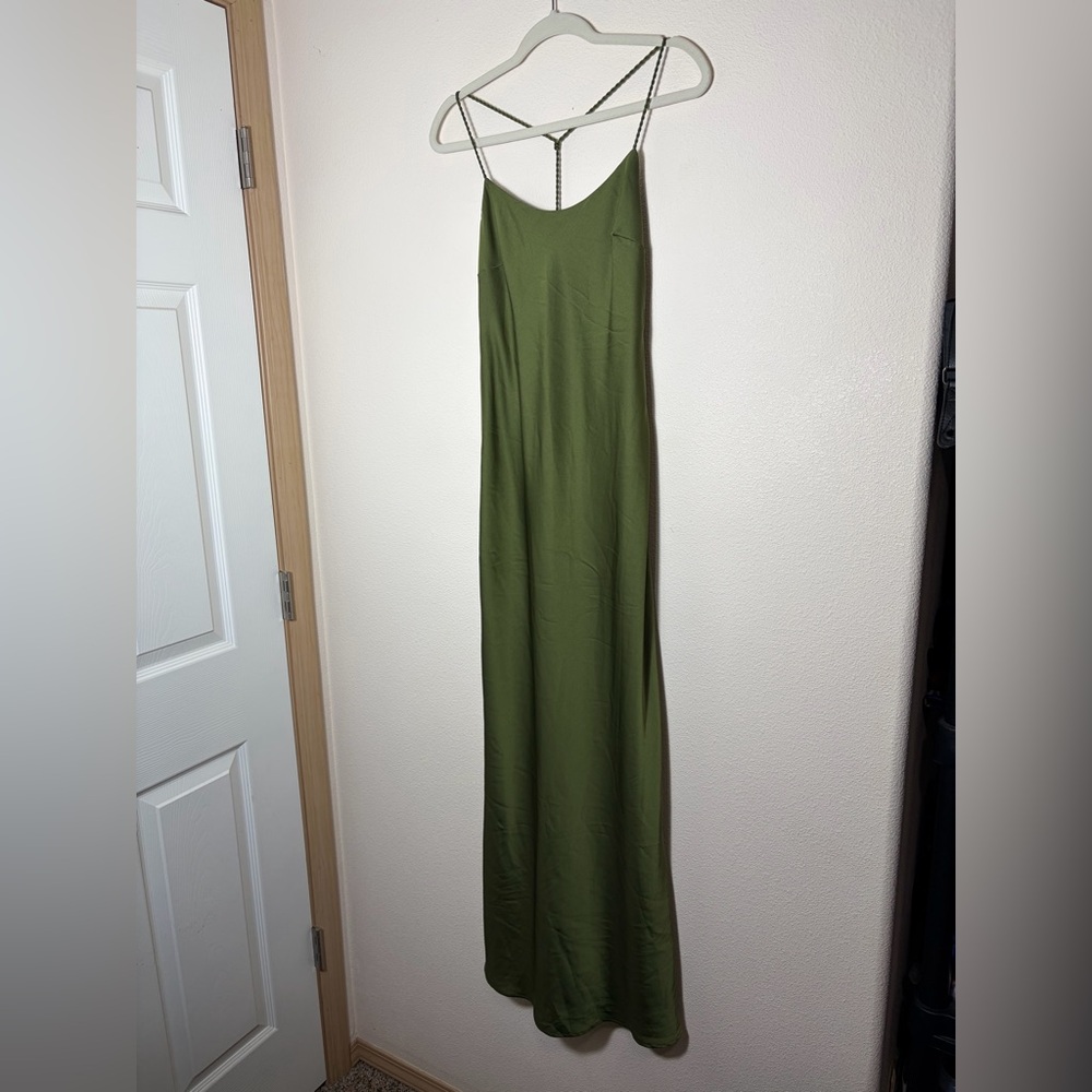 Forever 21 Vintage Green Slip Gown Silky Floorlength Size Small